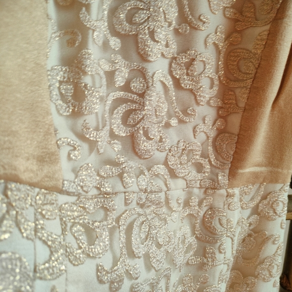 Korean Gold and Beige Embroidered Dress - Picture 3 of 14